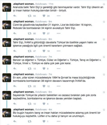 Who is Tahir Elçi: a group of tweets by .elephant woman. 