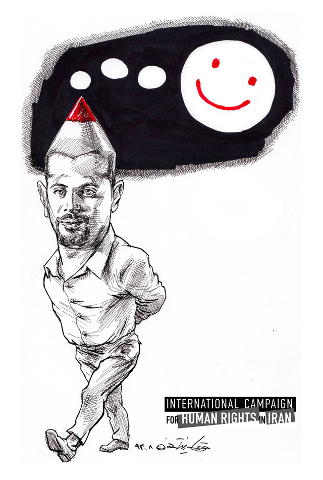 Cartoonist Touka Neyastani's take on his fellow cartoonists imprisonment for ICHRI. 