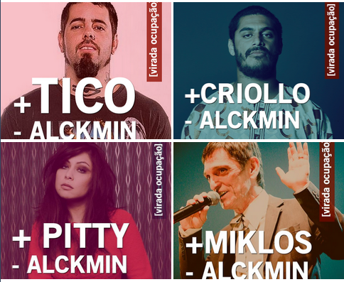 Mashup of some of the artists who performed and #ViradaOcupação based on material disclosed by the Facebook profile of NãoFechem Minha Escola
