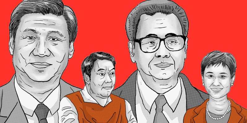 Relatives of current top leader Xi Jinping and ex-top leader Li Peng have offshore companies arranged through Mossak Fonseca. Images from ICIJ.