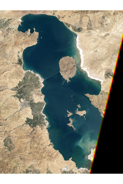 Lake Urmia from 1998 - 2014 using satellite images in the public domain