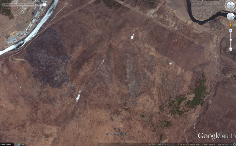 Figure 8: Screen capture from Google Earth of an area near Chita, April 2015.