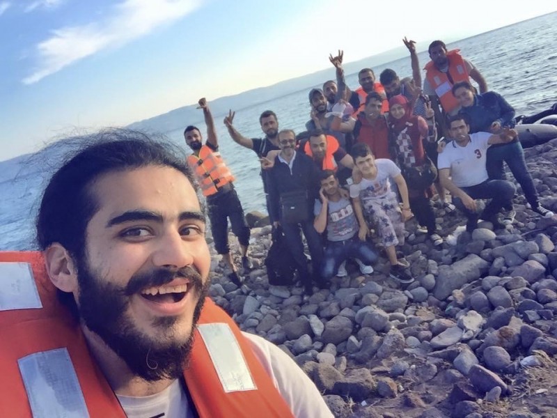 Yilmaz lands in Greece after leaving Turkey by boat. Photo by Yilmaz Ibrahim Basha