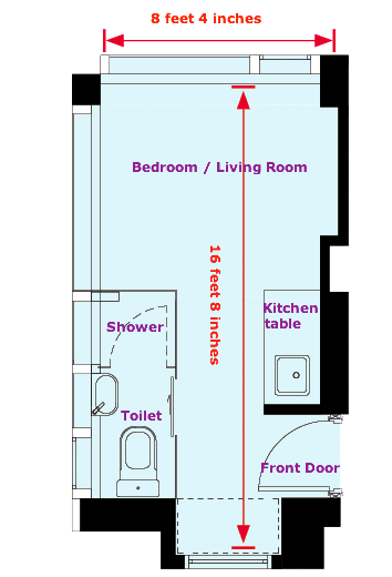 The floor plan of the smallest unit in One Prestige. Adapted from Apple Daily's photo.