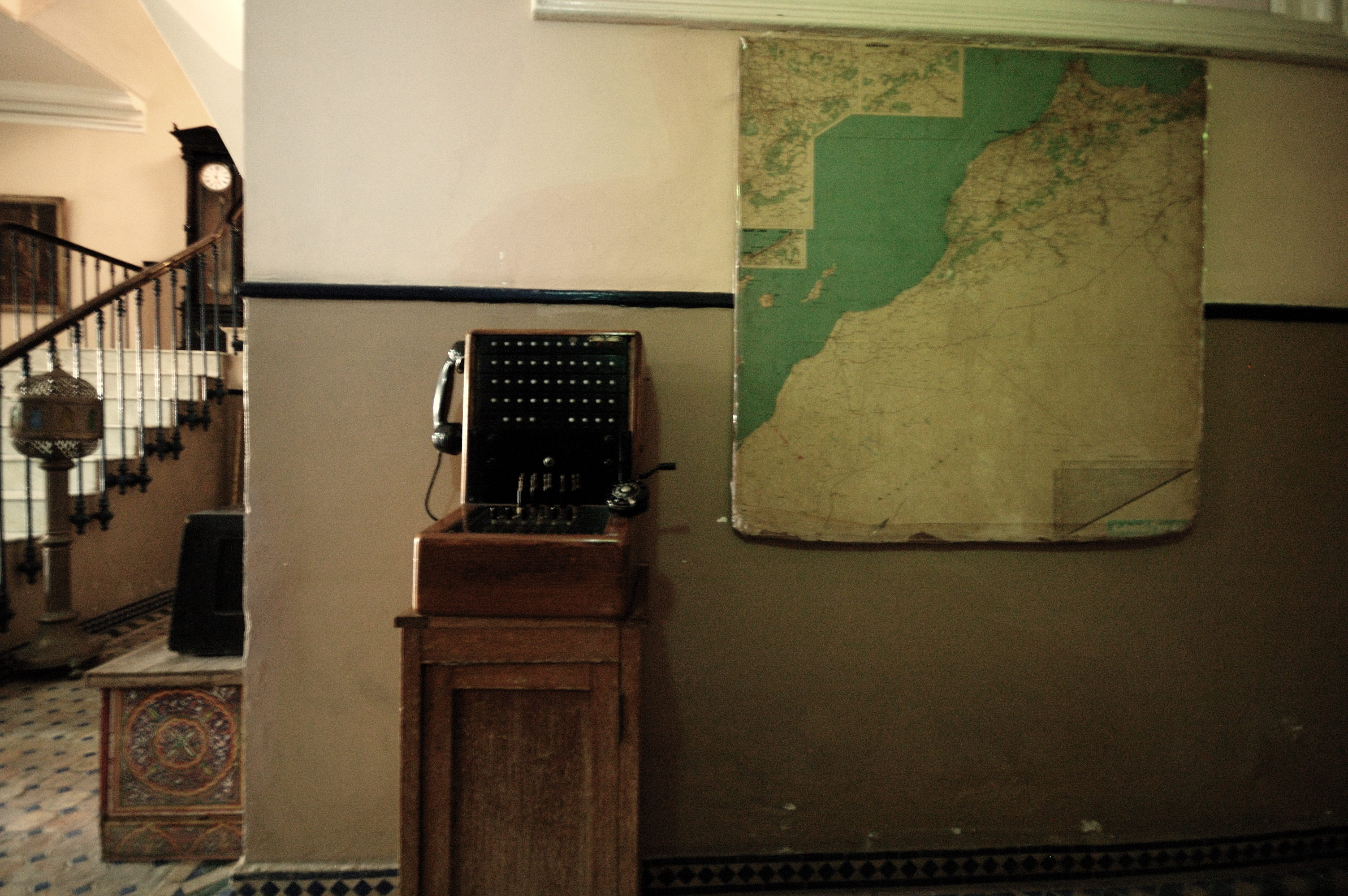 An old phone at a hotel in the city of Tangier. Photo by Steve Calcott