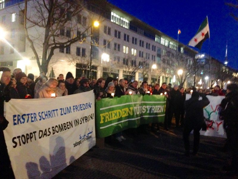 صورة من الاحتجاجت في برلين، بتاريخ 26/2/2018، التقطها الكاتب .