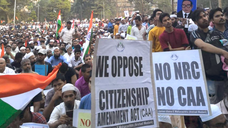 Protests against the Citizenship Amendment Act (CAA) and the National Register of Citizens (NRC) in Mumbai. 19 December, 2019. Image by author.