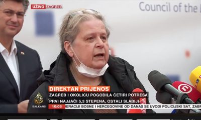 La sismologue Ines Ivančić s'exprime au micro d'Al Jazeera