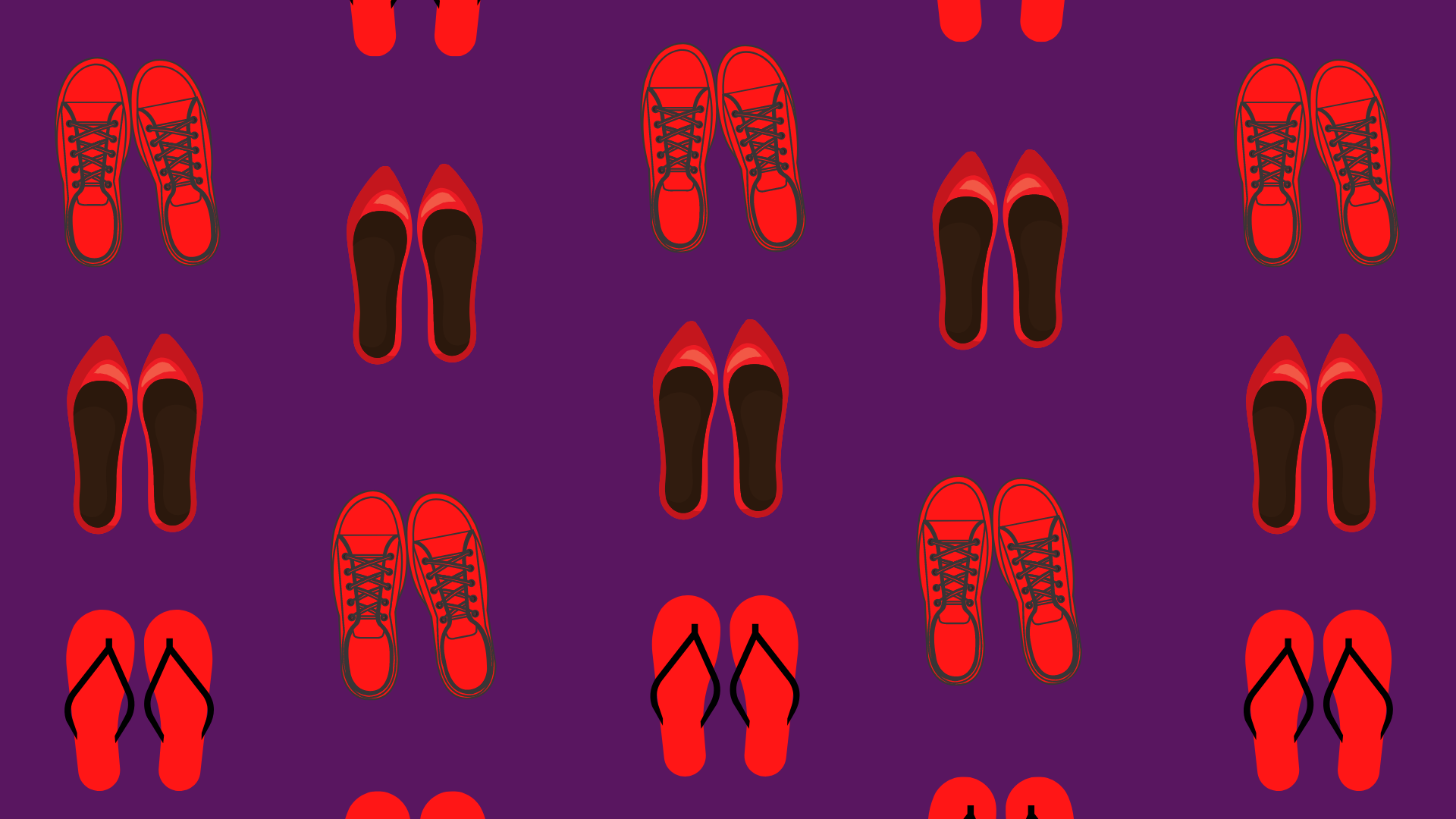 iconographie représentant des paires de chaussures rouges