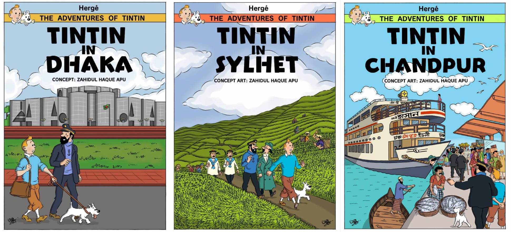 Tintin in Bangladesh…. only in the artist's imagination!