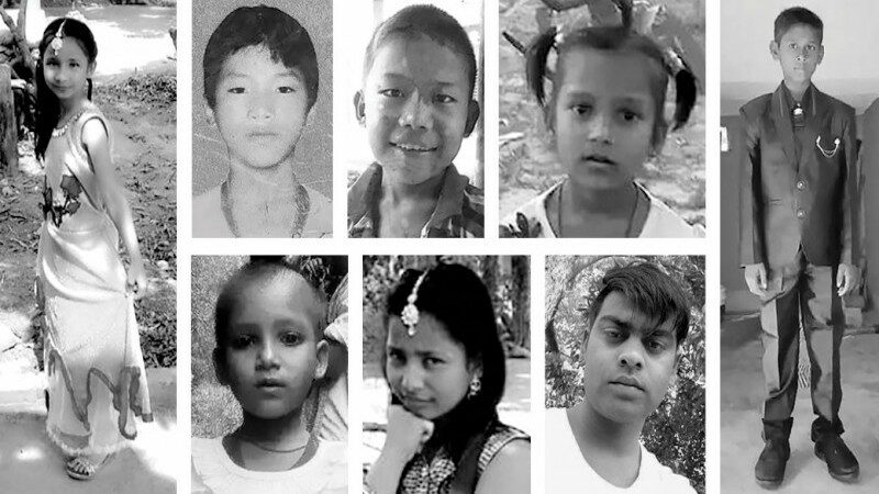 Children who have lost their lives in the pits and ditches left by contractors. Photo: Mukesh Pokhrel/HIMAL via Nepali Times. Used with permission.