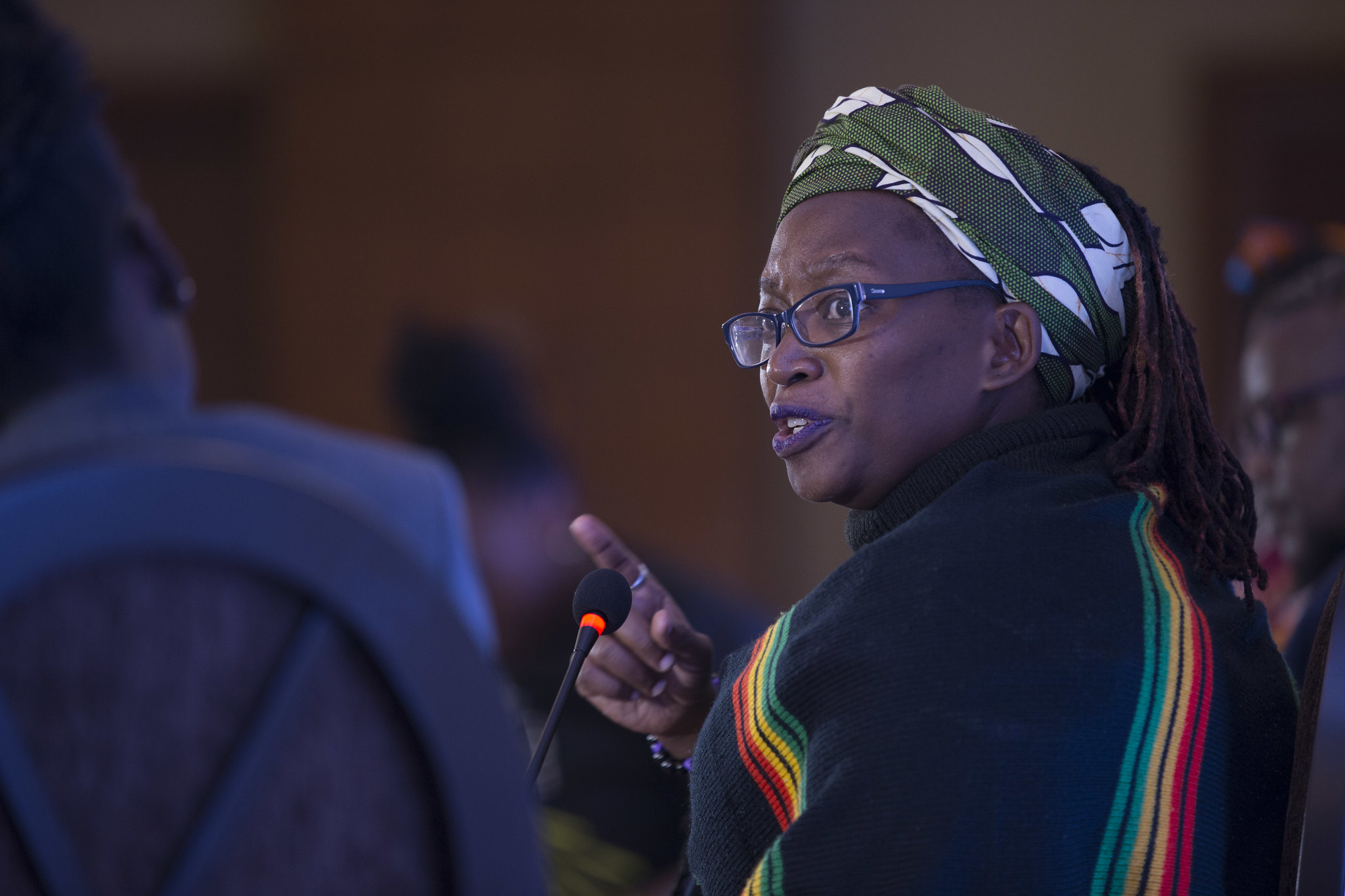 Dr. Stella Nyanzi, at a Human Rights Convention in 2018 where she was a panelist. Photo Credit- Chapter Four Uganda. Attribution-NonCommercial-NoDerivs 2.0 Generic (CC BY-NC-ND 2.0)