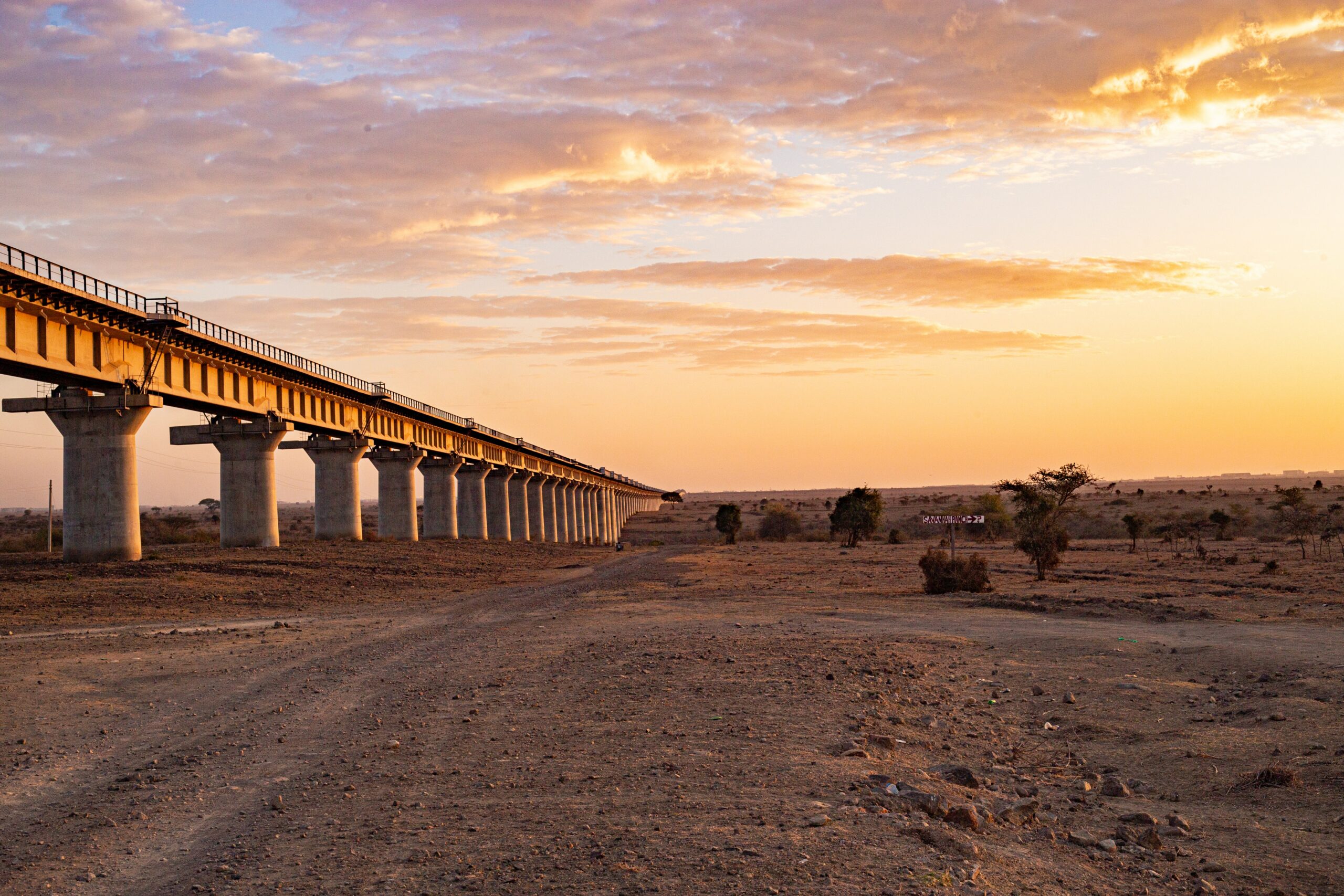 A photo of the Standard Gauge Railway (SGR),one of the massive construction projects under the China Belt and Road Initiative. Image source; Unsplash