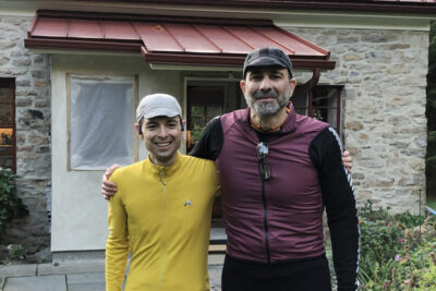 Nathan and Ivan after a 170 mile, two-day ride through Maryland and Pennsylvania in 2021.