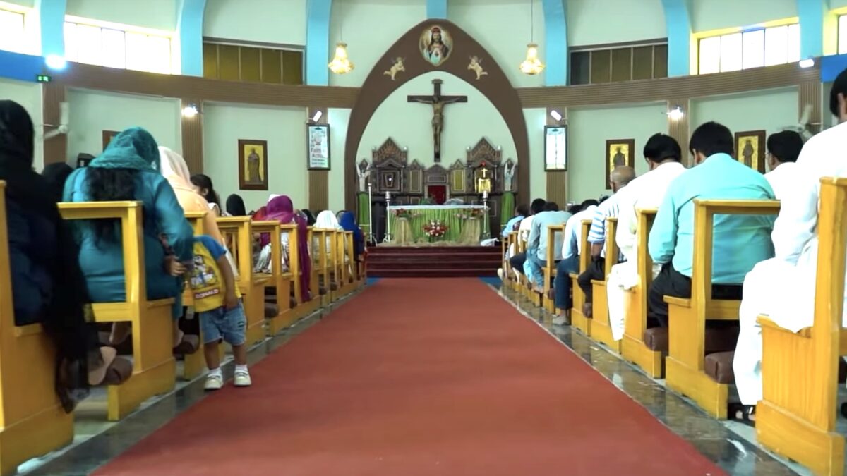 The Cathedral of St. Peter and Paul is the main church of the Roman Catholic Diocese of Faisalabad, 250 kilometers south of Islamabad, Pakistan. Screenshot via YouTube by Discover Pakistan. Fair use. 