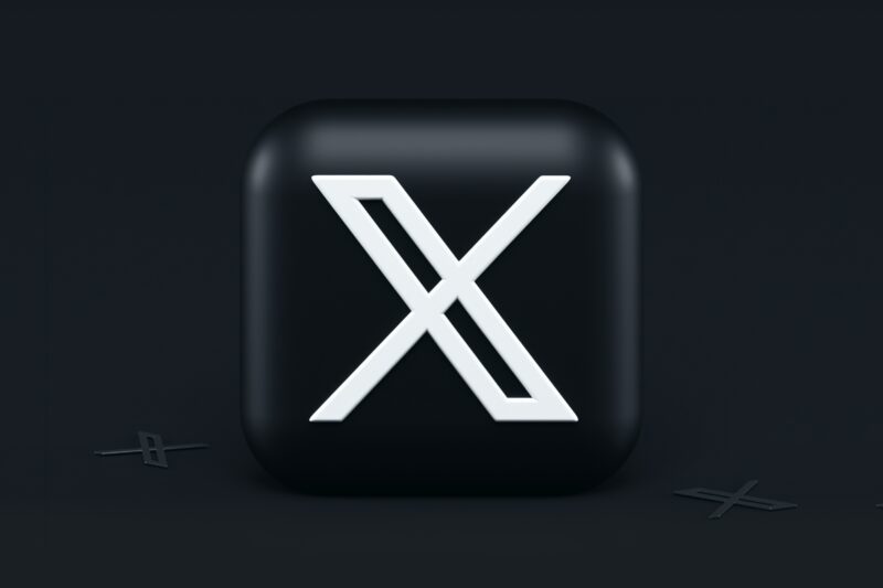 a black square button with a white x on it