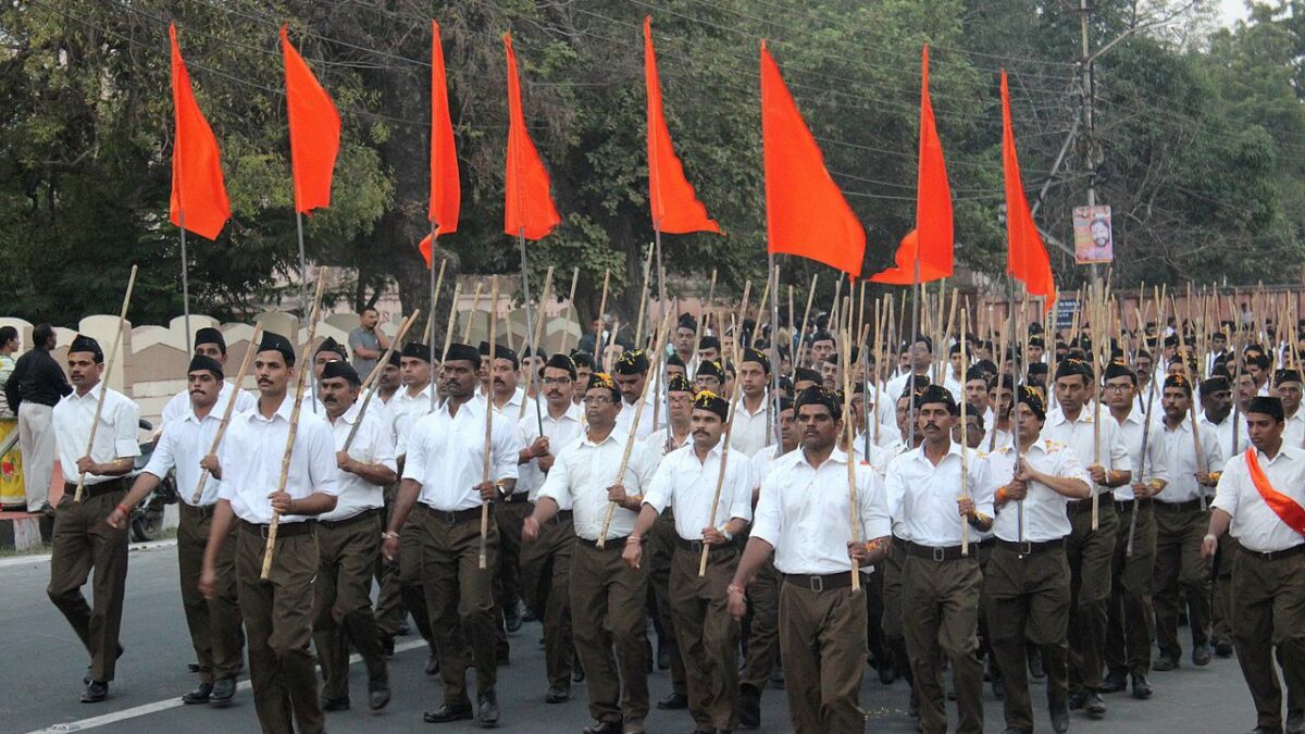 Rashtriya Swayamsevak Sangh (RSS) march in Bhopal. 